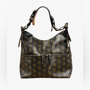 Dooney & Bourke Collins 1975 Signature Black Leather Shoulder Bag
